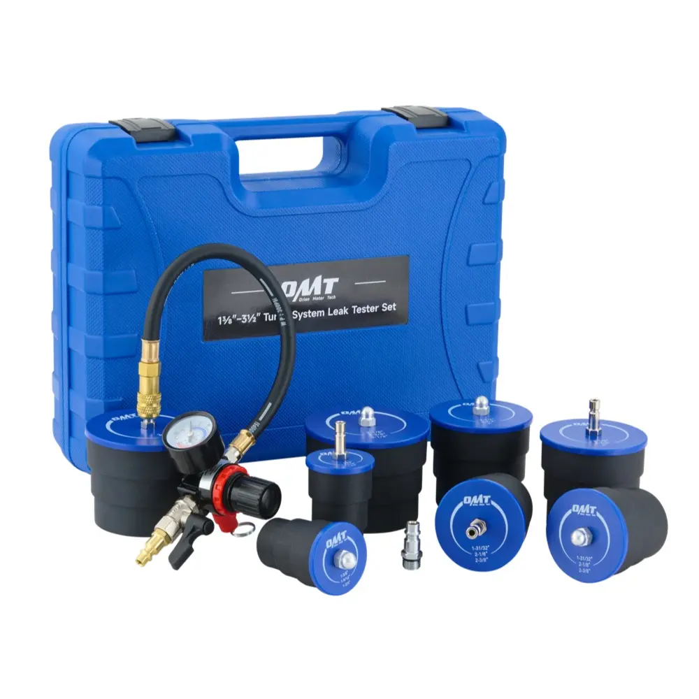 Orion Motor Tech Turbo System Leakage Tester Kit, 10pc Turbo Boost Leak Tester Set with 4 Pairs of Stepped Adapters 1-3/8" to 3-1/2", Turbo Pressure Leakage Tester for Cooling Emissions Exhaust Pipes