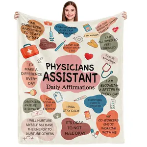 Physician Assistant Gifts Blanket,Birthday Christmas Appreciation Thank You Gifts ,Best PA Gifts,White Coat Ceremony Gifts for PA Blanket 60inx50in