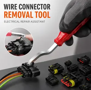 Automotive electrical connector separation tool Dual-ended electrical terminal removal tool Automotive electrical plug disconnect tool L-type electrical crimping pliers Automotive wiring harness connector release tool car mat