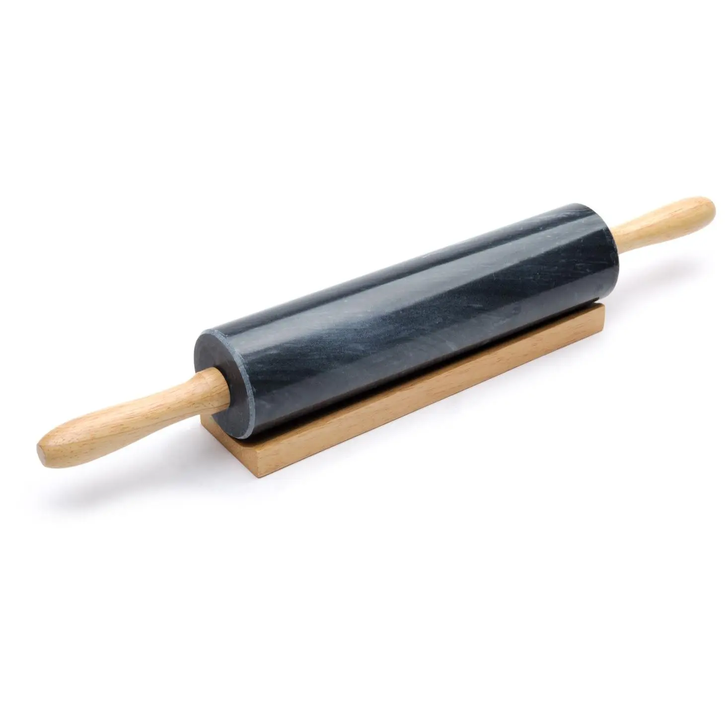 Fox Run Black Marble Rolling Pin & Base