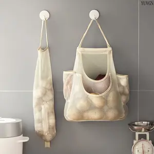Breathable Hanging Mesh Storage Bag, Large-Capacity Portable Organizer for Fruits & Vegetables, Reusable Washable Net Pouch for Kitchen & Pantry