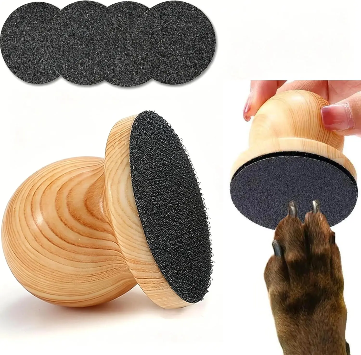 Dog Nail File Scratch Board with 4 Replaceable Sandpaper, Dog Scratch Pad for Nails, Nail Grinder Board for Dogs & Cats, Pet Nail Grooming Tool, Gentle Stress-Free Claw Care
