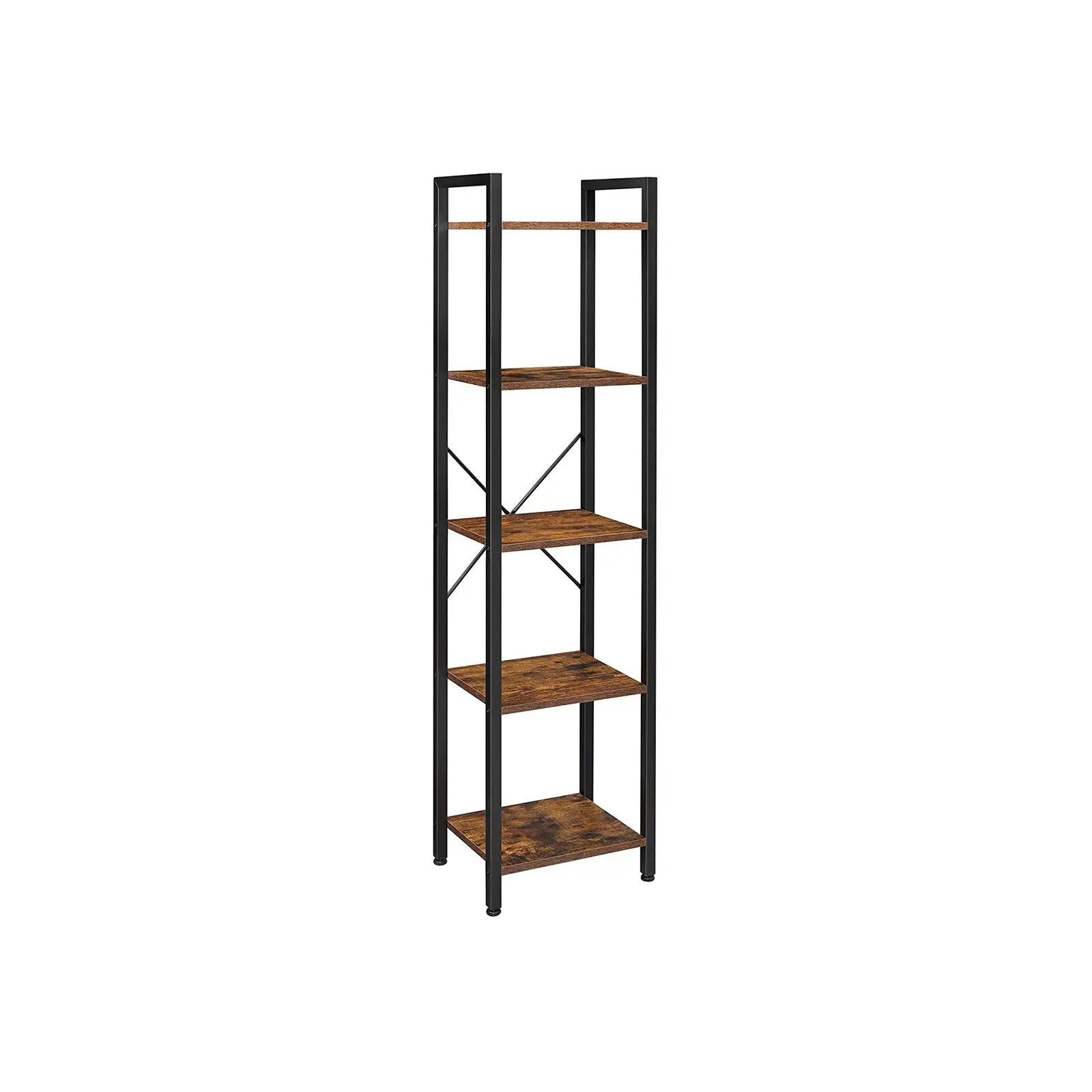 VASAGLE 5-Tier Industrial Rustic Tall Bookshelf, Indoor Furniture Shelves & Racks, Rustic Bookshelf