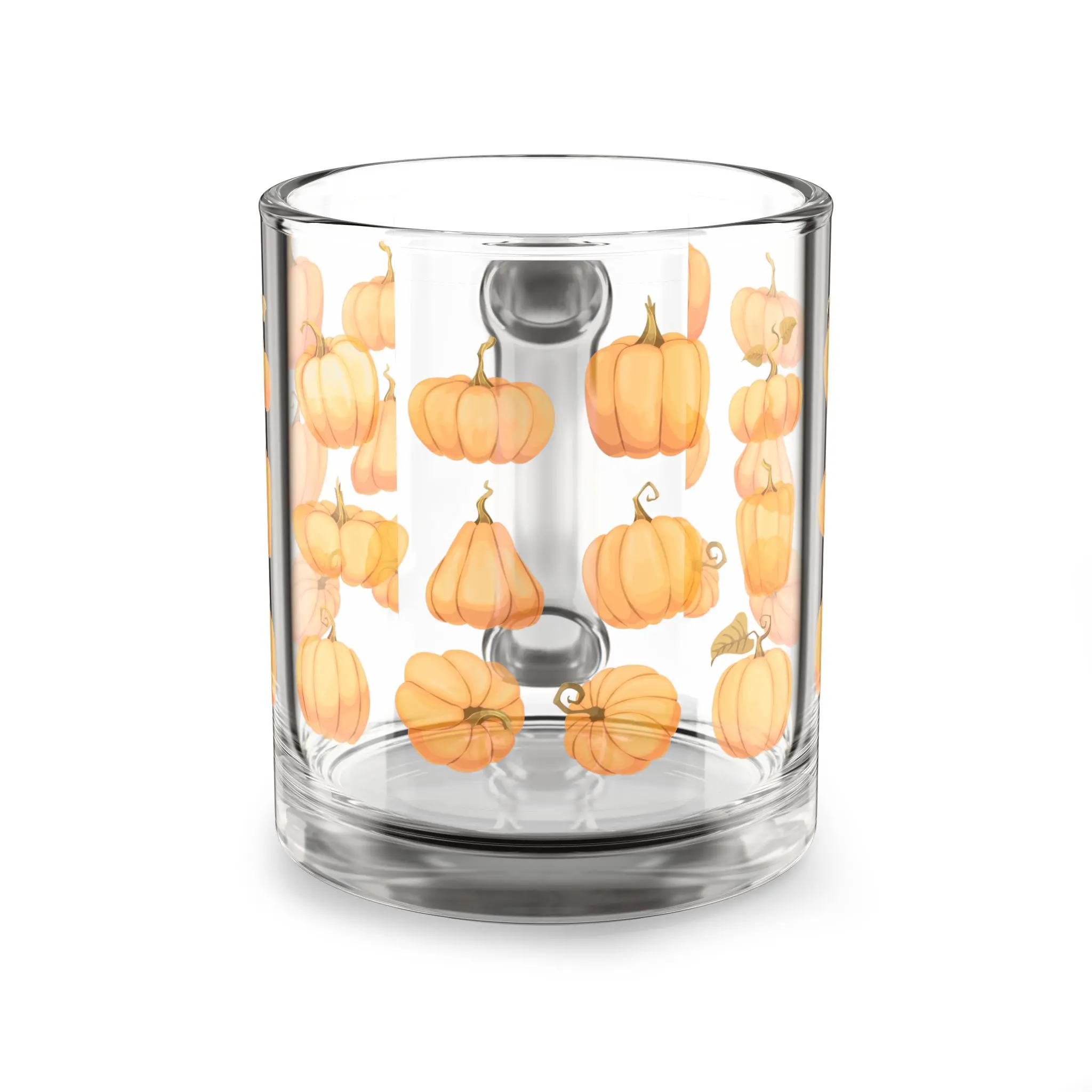 Autumn Pumpkin Glass Mug - Cozy Coffee Cup, Fall Decor, Thanksgiving Gift, Harvest Beverage Tumbler, Seasonal Drinkware