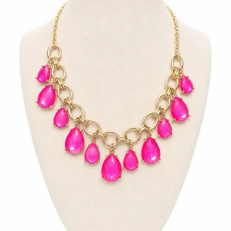 Gemstone Dangle Necklace - Choose Stone Color
