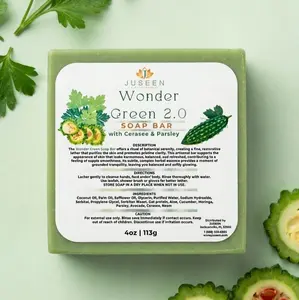 Jumbo Bar(s) Cerassee Parsley Soap for Acne Prone & Sensitive skin Detox Wonder Green Pure Savon Asosi Pèsi Natural Ingredients for Gentle Cleansing Cucumber Body Care
