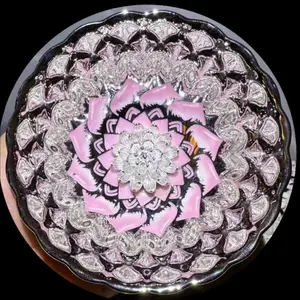 JianZhan- cup Chinese tea cup Silver Lotus Cup (Pink Petal)