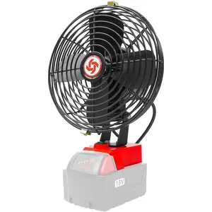 Portable Cordless Jobsite Fan Fit for 18V Milwaukee , Outdoor Portable Rechargeable Fan Camping Fan 17W 3500RPM Brushless Cooler 70?-170? angle adjustable with Low  Protection