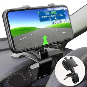 360 Degree Rotation Dashboard Car Phone Holder - Multifunctional One Hand Operation Clip Design Phone Mount Suitable 4-6.5 inch phones - Car accessories
