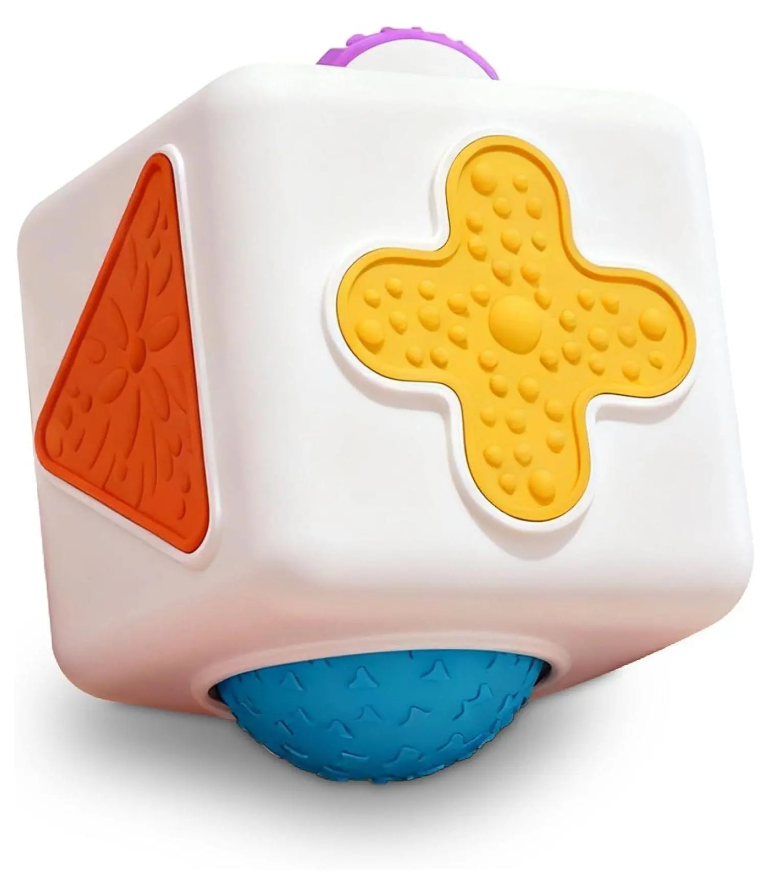 White Plastic Multi-Sensory Fidget Cube - Stress & Anxiety Relief Unisex Focus Aid Toy for 8-10 Yrs, ADHD Autism Support - Quiet Stocking Stuffer Prize