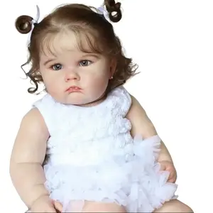 TopLink Realistic 60cm 24inch Soft Vinyl Reborn Baby Doll with 3D-Paint Skin & Vascular Veins Toddler Toy for Girls Kids Art Gift Includes Clothes Set Pacifier Feeding Bottle Newborn Dolls Cute Dolls