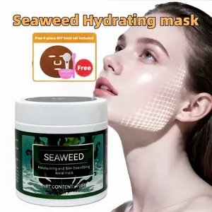 Seaweed Hydrating Facial Mask Enriched with Plant Collagen for Deep Moisturization & Pore Refinement DIY SPA Mask for Smooth Plump Dewy Complexion - Hydrate, Skin Repair moisturizing- gold face mask