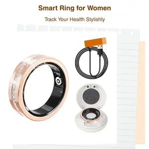 2026 Upgrade Fashion Smart Ring for Women - Heart Rate, Sleep & Menstrual Cycle Tracker, IP68 Waterproof Fitness Ring with Bluetooth & Remote Control Rose Smart Sleep and Fitness Ring spo2 monitor