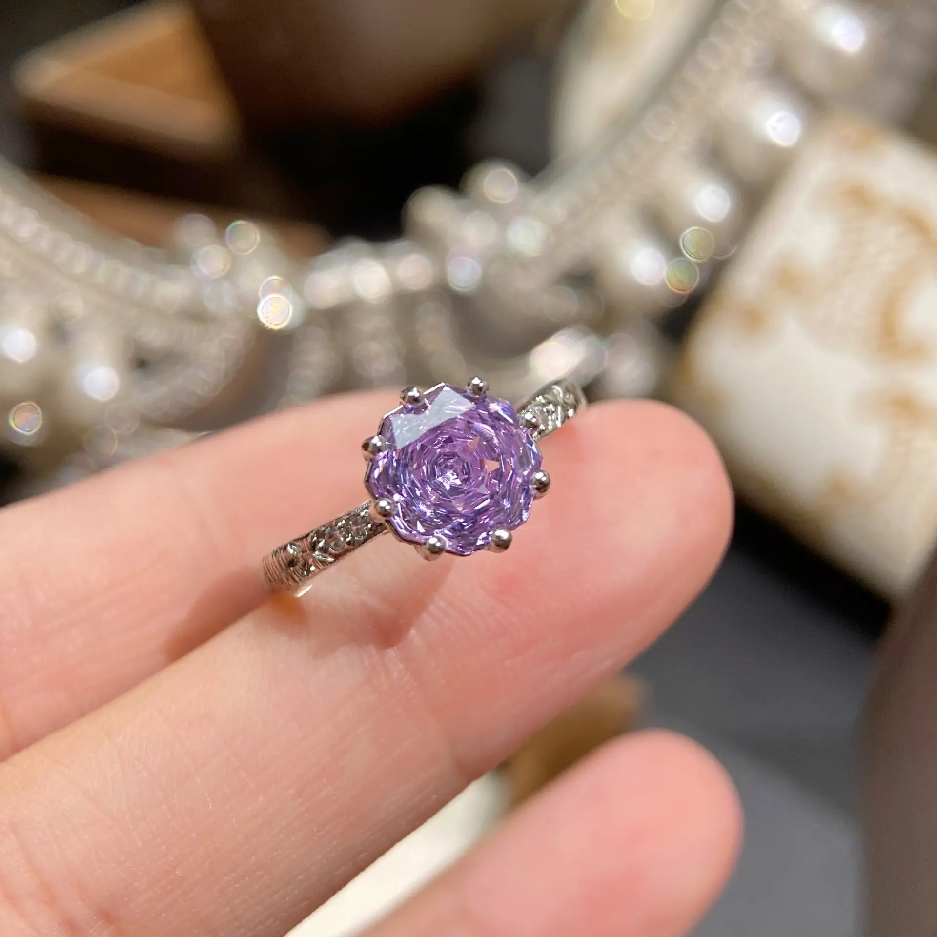 Purple Diamond Ring