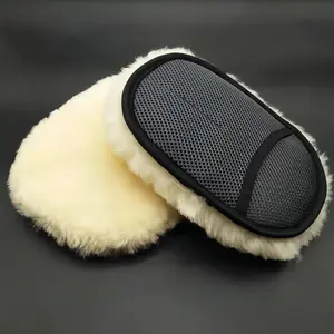 2PCS Cleaning Wool Car Wash Mitt, Soft Smooth Scratch Glove Synthetic