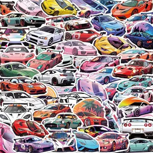 50 Pcs Jdm Car Graffiti Stickers Decorative Guitar Notebook Luggage DIY Waterproof Sticker For Cars Decals, Flat Sticker Type, No Ca Prop 65 Warning