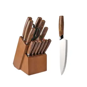 Home & Commercial Use 14-Piece Knives Kitchen Set | Ultra Sharp Knives for Men | Anti-Rust Stainless Steel with Knife Block & Multicolor Sharpener | Multi-Use Kitchen Gadgets Kitchen Accessories Kitchen Supplies