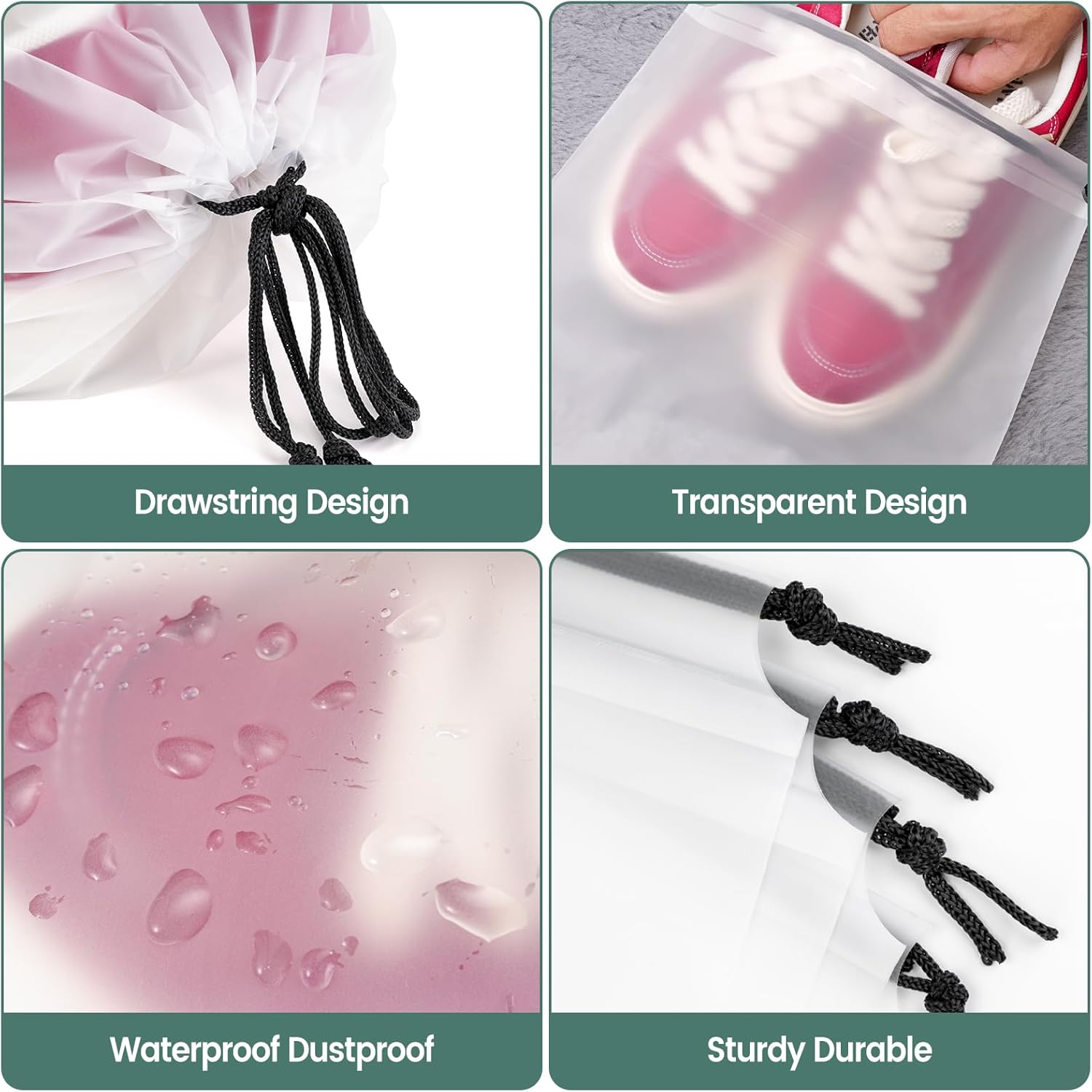 [New Deal] 23 Pack Waterproof Travel Shoe Bags 11.8" x 15.7" for Packing, Large Travel Bag for Men & Women Essential Shoe Storage Bags