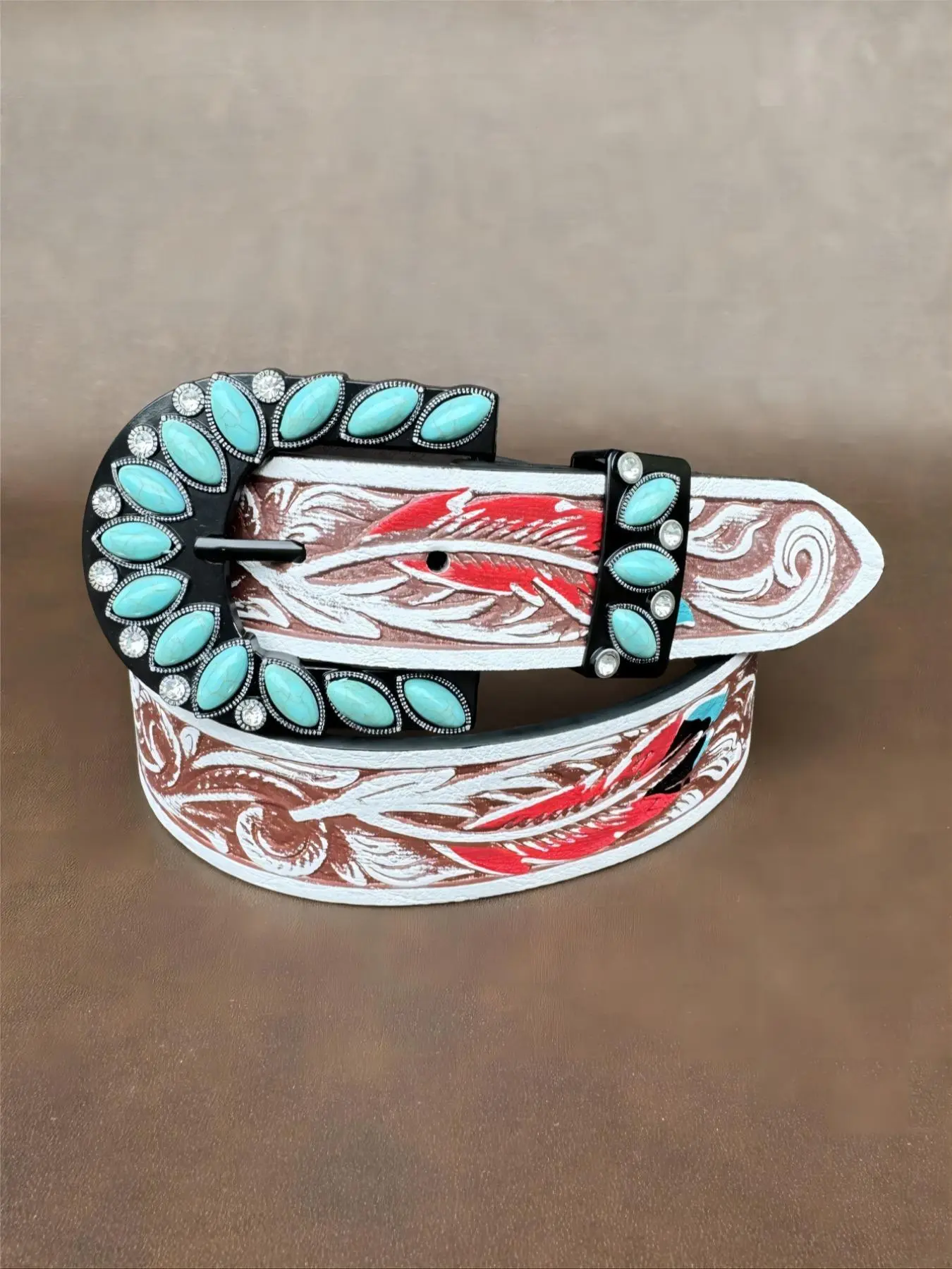 Boho Style Western Belt, Cowboy Waist Belt, Vintage Style Belt for Women, Fashion Accessories for Party, Daily Clothing Decor, Trendy All-match & Exquisite Belt for Birthday Gift, Western Buckle Belt, Cowgirl Boho Belt