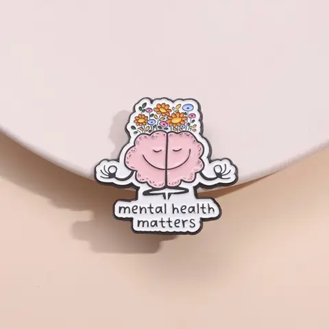Creative Brain Shaped Brooch, Flower Brooch Pin, Bouquet Daisy Pin, Fashion Brooch for Women & Men, Enamel Pin Suitable for Backpacks, Jeans, Scarves, Hats Decoration, Fashion Accessory