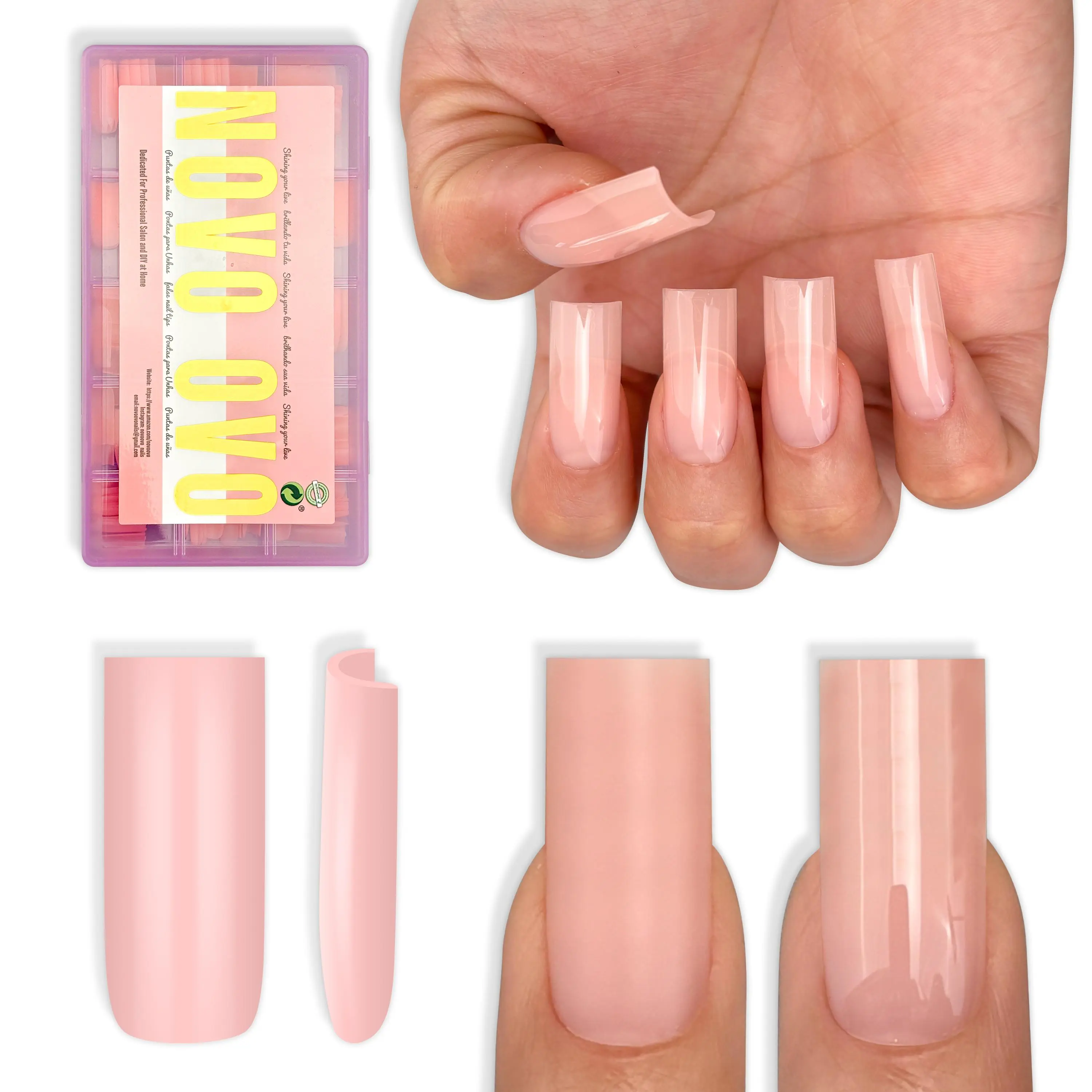 Meidum Sharp Square Pure Color Baby Pink