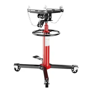 Heavy Duty 2-Stage Hydraulic Telescoping Powertrain Jack – Adjustable High Lift Stand, 34"-68" Range, Dual Coil Pedal, 360° Swivel Wheels, Auto Repair Tool – Red