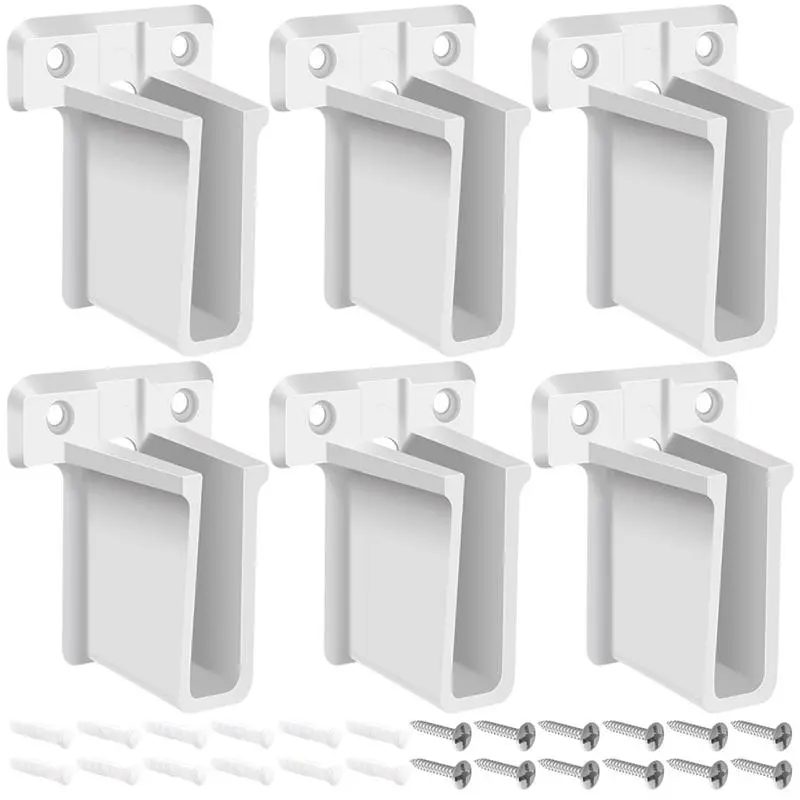 6 Pack Wire Shelf End Brackets Closet Shelves Brackets Plastic Wall Mount Shelf Brackets with Screws for Shelves Closet