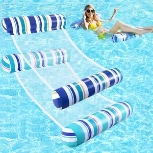 2 Pack Inflatable 4-in-1 Multi-Purpose Pool Floats Hammock for Adults, Swimming Pool Water Hammock Lounge