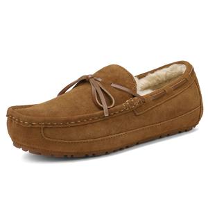 DREAM PAIRS Men's House Slippers - Suede Leather Moccasin Loafers, Fuzzy Furry Plush Clogs, Warm Comfortable Indoor Outdoor Shoes, Furry Men's Clogs, Plush Men's Clogs