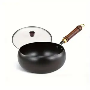 Nw 3Lbs 24cm/9.45 Inch No Coating Non-stick Milk Pot Non-Stick Big Belly Pot Kitchen Cooker Soup Pot Wok