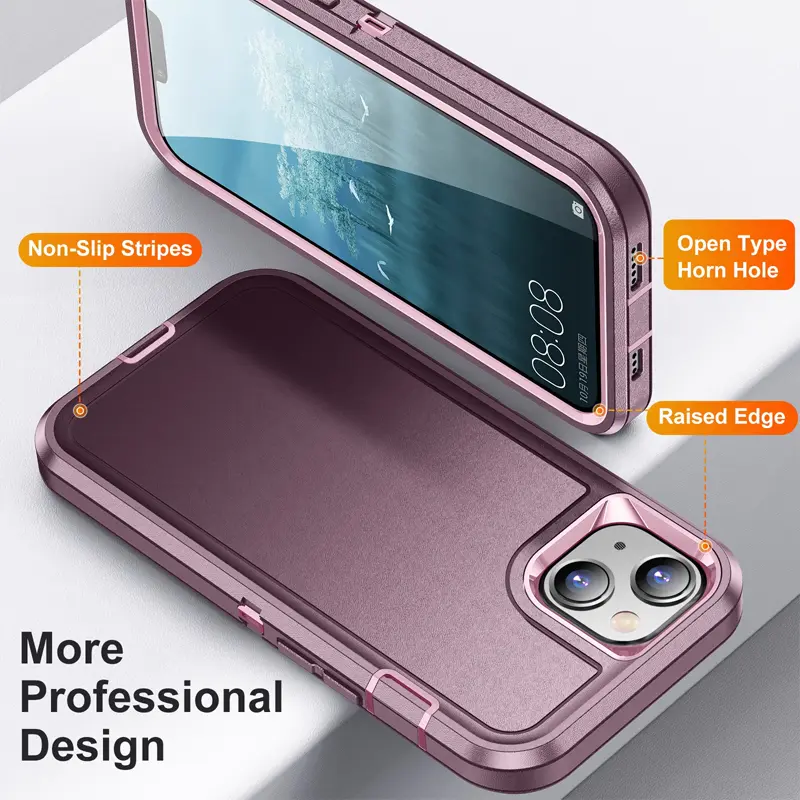 360° Full Protection Smartphone Casing For iPhone 17/17 Air/16/15/14 Plus/13/12 Pro Max, Handheld Cellphone Devices Cover With Silicone Front Bumper, Frosted PC Back, Military Grade Shockproof Design, Accessories,back to school,back to school haul