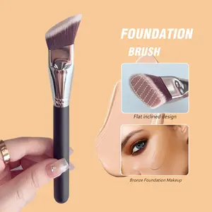 1Pcs Professional Large Angle Foundation Brush - Synthetic, Fragrance Free, Suitable for All Skin Types, Ideal for Grooming and Fusion Beauty Tools