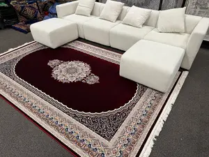 2026 Burgundy Red Luxury Traditional Rug | 1200 Reeds