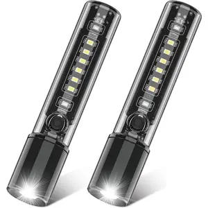 Purple LED EDC Flashlight - USB-C Rechargeable, Waterproof, Zoom Focus, 3 Modes, Red & Blue Emergency Strobe - Best for Outdoor, Tactical, and Survival Use