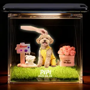 3D Hologram Pet Memorial Box - Interactive Projection Display Gift for Cat & Dog Lovers - Personalized Custom Pet Keepsake - Digital 3D Floating Image Frame