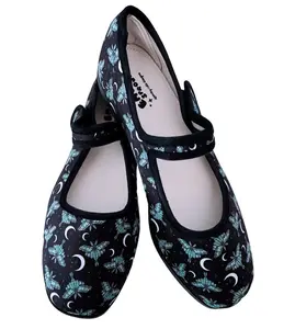 Luna Moth Mary Jane Flats - Sizes 6 to 11 - Halloween Shoes For Her