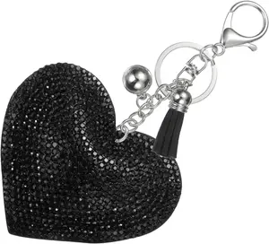Rhinestone Keychains for Women, Cute Bling Heart Shape Purse Charm for Bag Handbags Car Keys