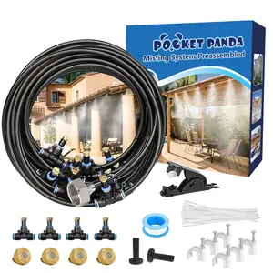 POCKET PANDA Misting System - Pre-Assembled Outdoor Cooling Kit | Grade Patio/Garden/Pool Mister for BBQ, Trampoline & Canopy