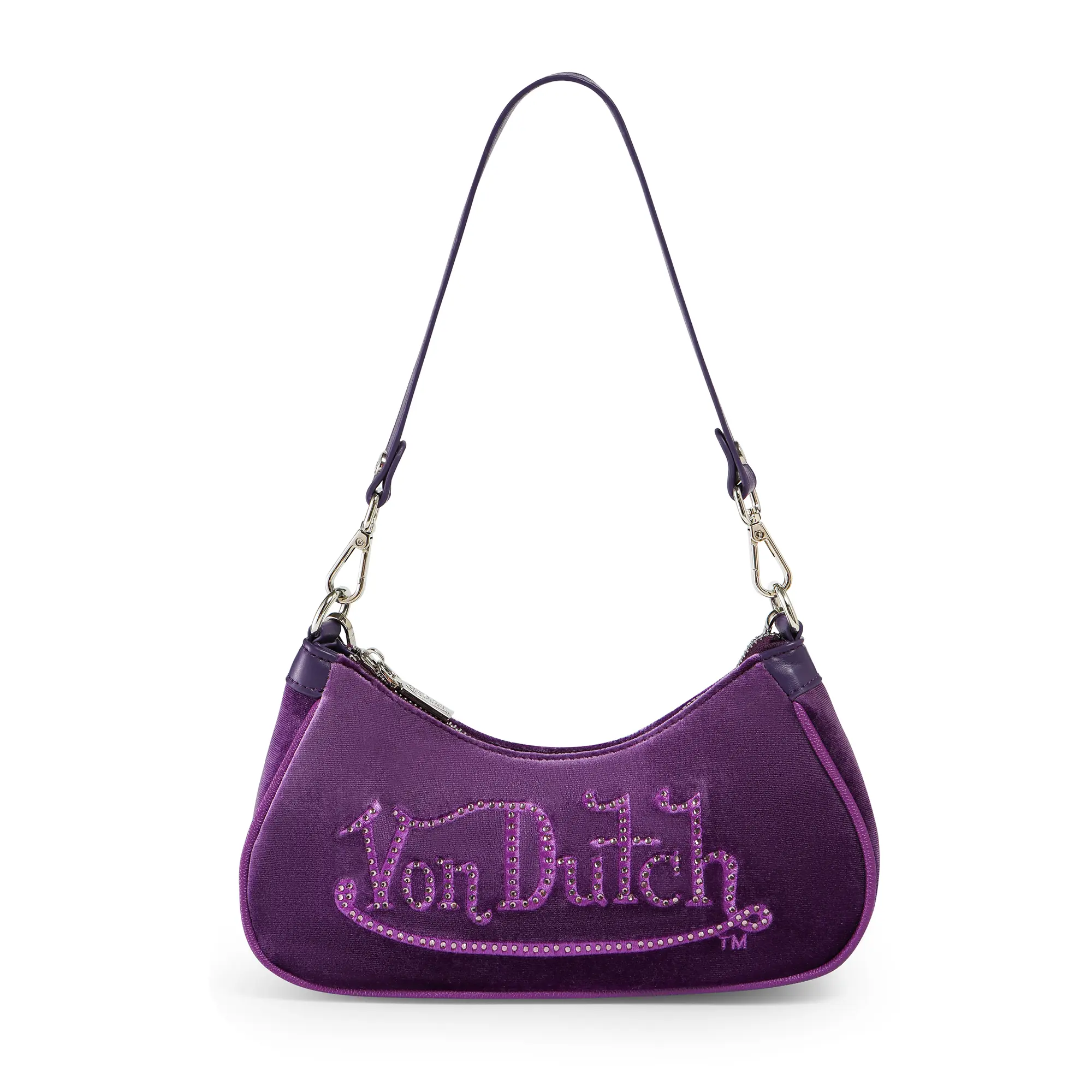 Purple Rhinestone Shoulder Bag