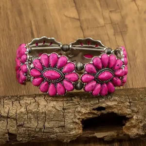 Pink Oval Water Droplet Women's Bracelet