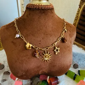 Vintage Nature-Inspired Multi-Pendant Necklace