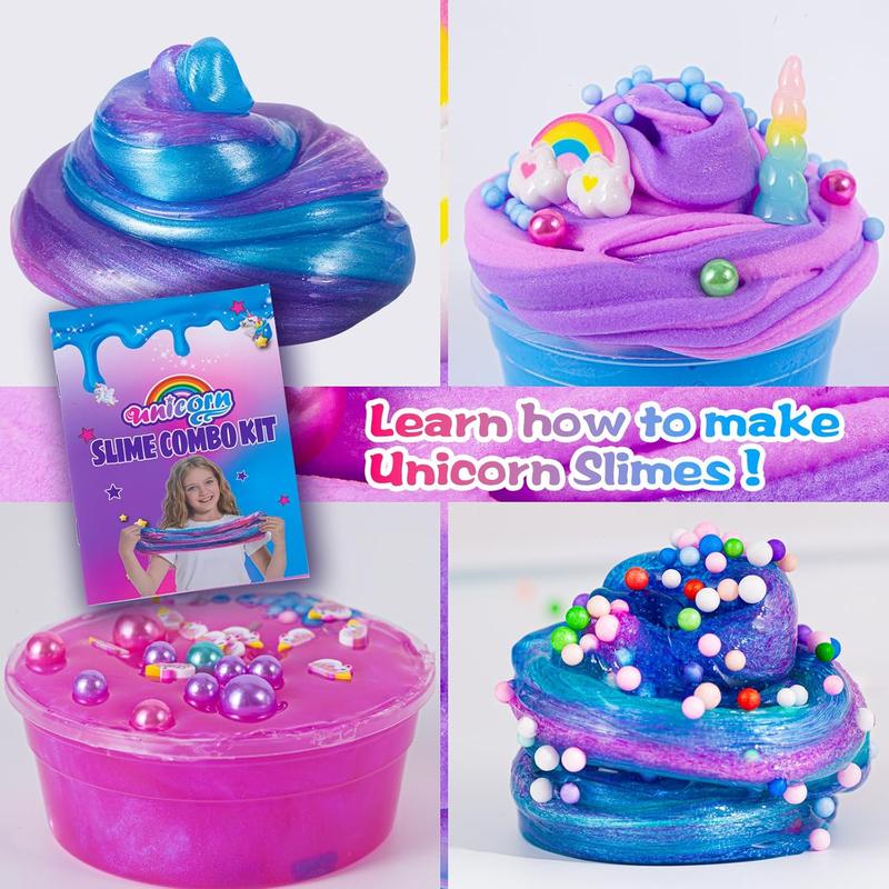 Mini Unicorn Slime Kit for Girls - Glimmer Crunchy, Butter, and Galaxy Slime for Kids 6-12 - Party Favors for Children