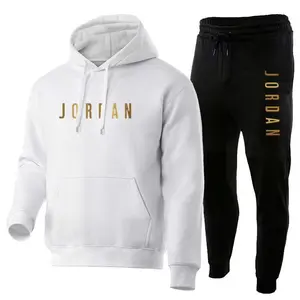 Fashion men's and women's casuahoodie suit autumn and winter plus fleece printcoathoodie sweatshirt