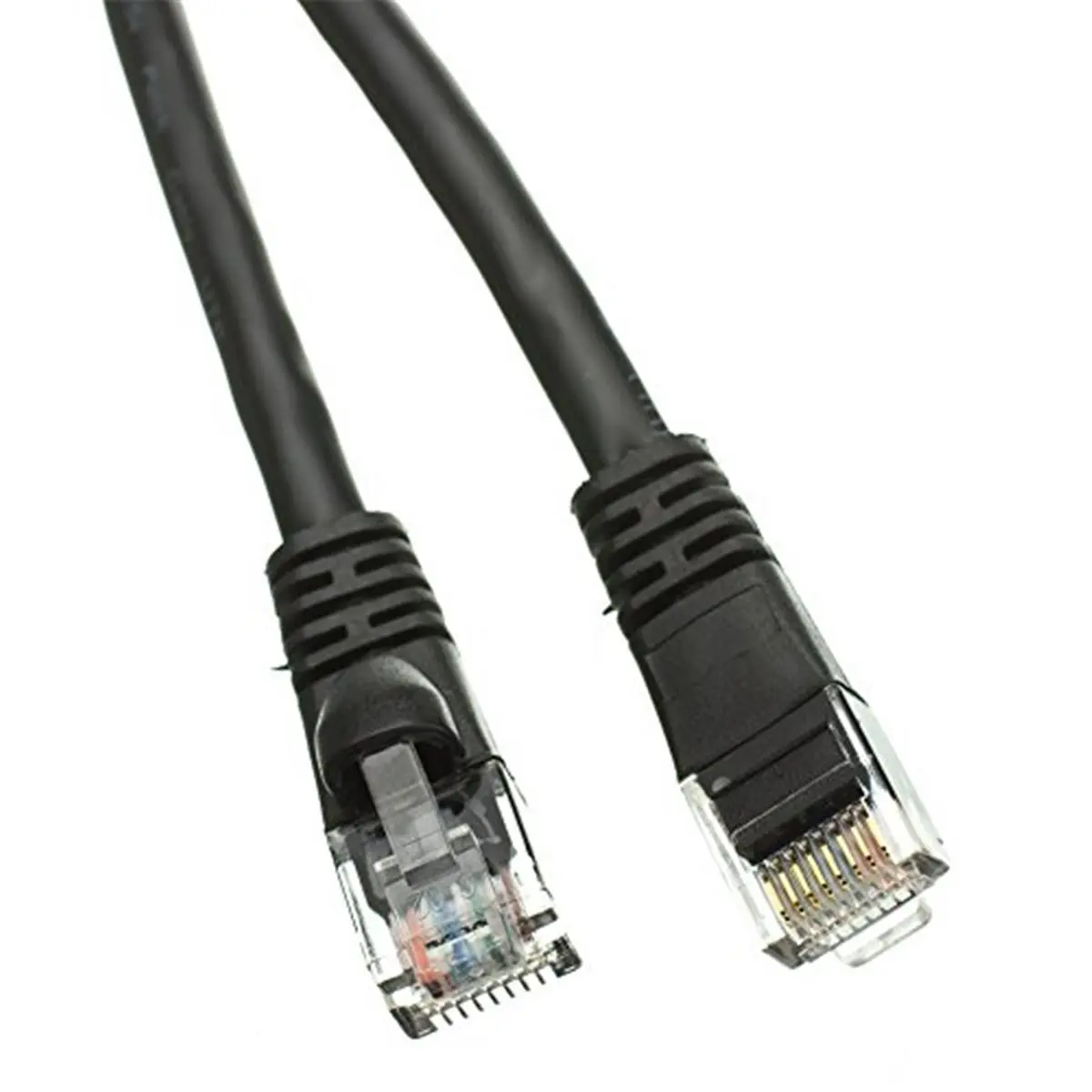 212 MAIN Cat5e Black Pure Copper Ethernet Patch Cable, 25 ft, Snagless Molded Boot, 25 Feet