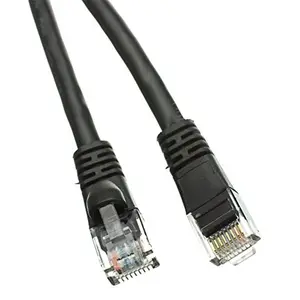 CableWholesale  Cat5e Black Ethernet Patch Cable Snagless Molded Boot 25 foot