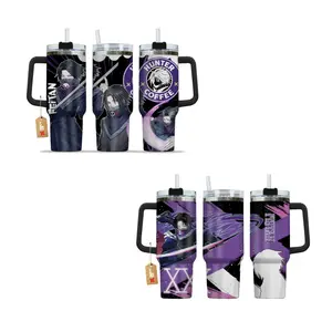 Feitan Portor Graphic Anime Style Travel Tumbler 40oz - Aesthetic Cartoon Character Water Bottle - Perfect Gift for Anime Lovers