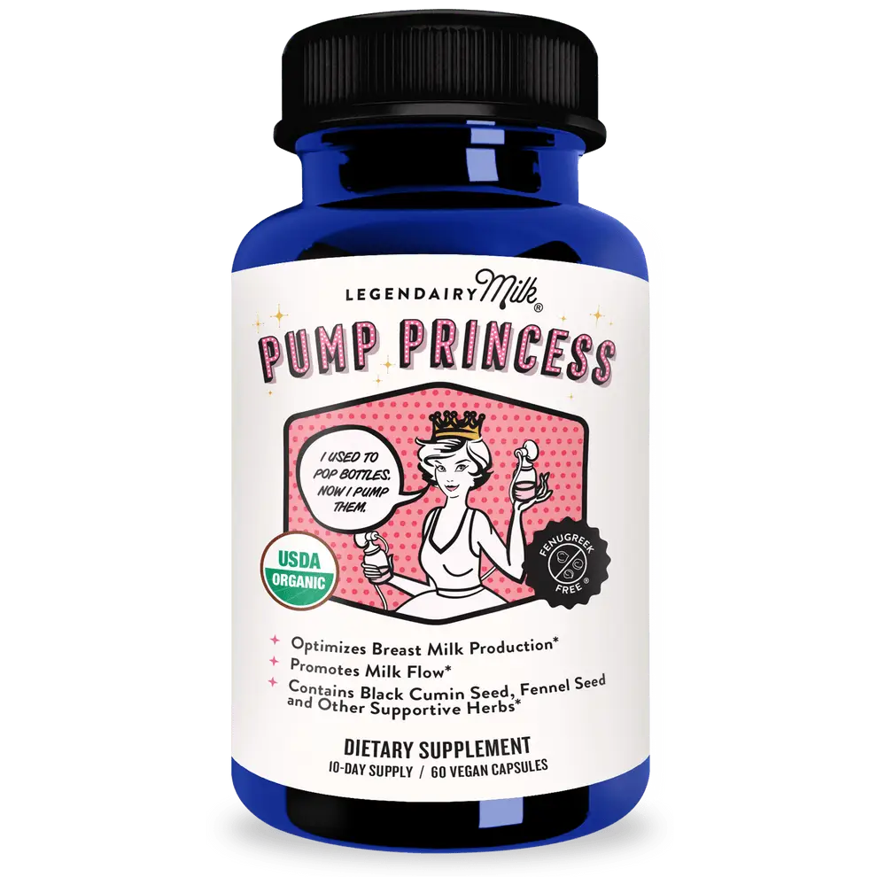 Pump Princess - Legendairy Milk - Milk Supply and Milkflow - Lactation Supplement - Certified Organic Herbs - Vegan, Kosher, Halal Certified