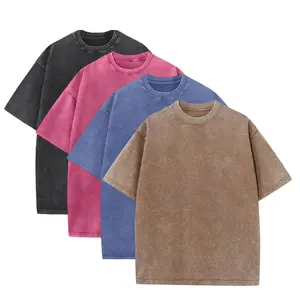 4 Pack Oversized Vintage Washed T Shirts | Unisex Heavyweight Cotton Acid Wash Baggy Tees