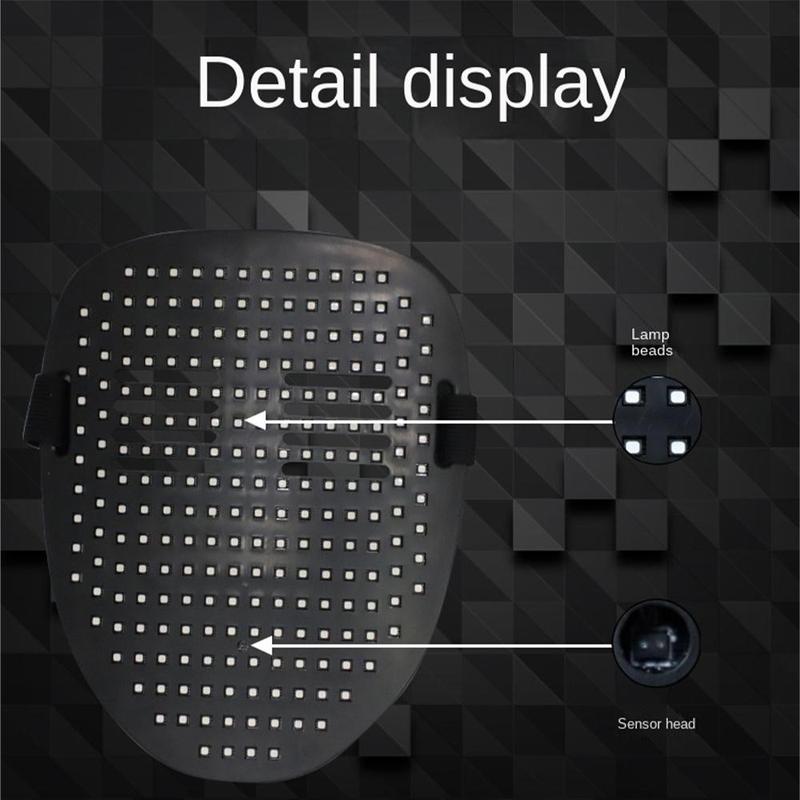 LED Light Up Mask, Gesture Sensor Mask, Cyberpunk Mask, Rechargeable Party Mask for Men & Women, Costume Accessories for Cosplay & Dance Party, Party Supplies