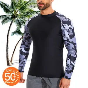 CATTIBOR Men's Quick Dryning Long Sleeve Surf Swimming Shirt,Sun Protection UPF 50+ Sports Tee Long Sleeve ,Quick Drying Compression Tops,Sport Tops for Hiking Fishing Workout,Mens Underwear For Summer